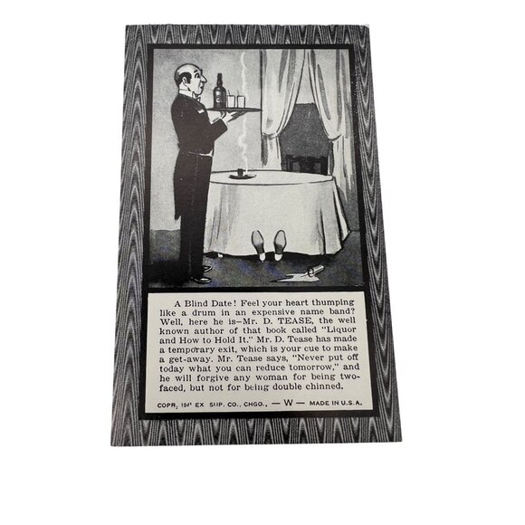 Set Of 5 Vintage 1941 Blind Date Arcade Cards Exhibit Supply Co. Chicago Humor - Picture 7 of 7